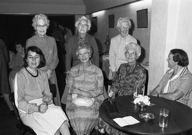 Border Counties Advertizer: Oswestry Girls High School reunion at The Black Gate 1984.